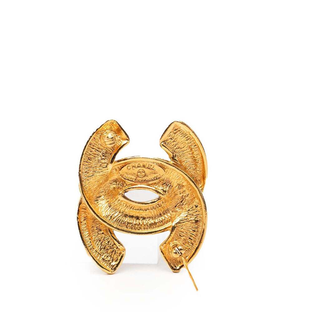 CHANEL Authentic Gold Logo Brooch - Picture 3 of 3